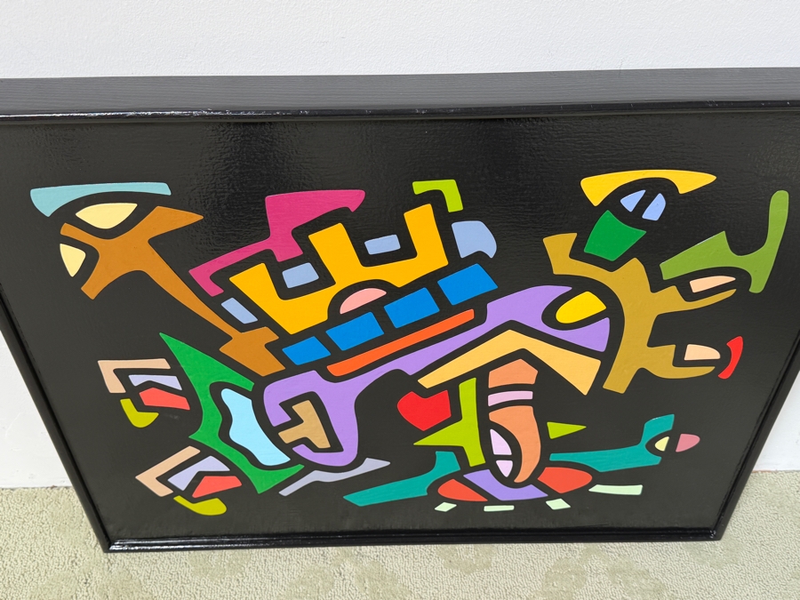 Santos Orellana (B. 1974, American) Original Acrylic Painting On Plywood Signed Verso 'The Art Of Santos' Urban Pop Artwork 30' X 24' With Substantial Hand Painted Wooden Frame SO-JUL2020-043 Estimate $1,000-$1,400 [Photo 7]
