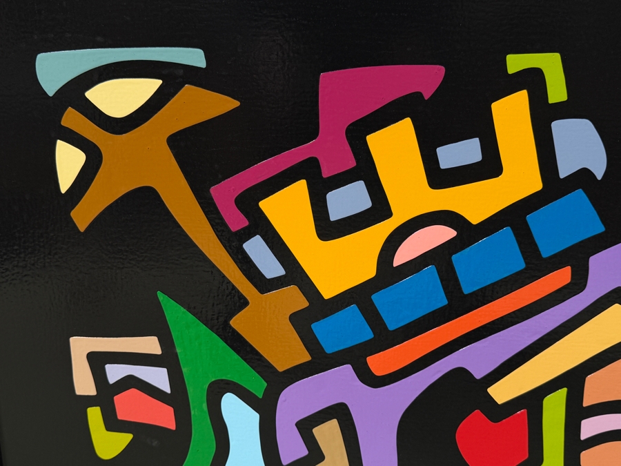 Santos Orellana (B. 1974, American) Original Acrylic Painting On Plywood Signed Verso 'The Art Of Santos' Urban Pop Artwork 30' X 24' With Substantial Hand Painted Wooden Frame SO-JUL2020-043 Estimate $1,000-$1,400 [Photo 5]