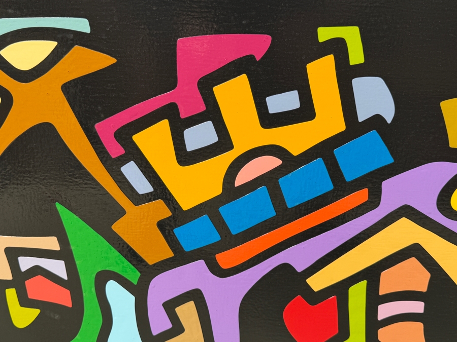 Santos Orellana (B. 1974, American) Original Acrylic Painting On Plywood Signed Verso 'The Art Of Santos' Urban Pop Artwork 30' X 24' With Substantial Hand Painted Wooden Frame SO-JUL2020-043 Estimate $1,000-$1,400 [Photo 3]