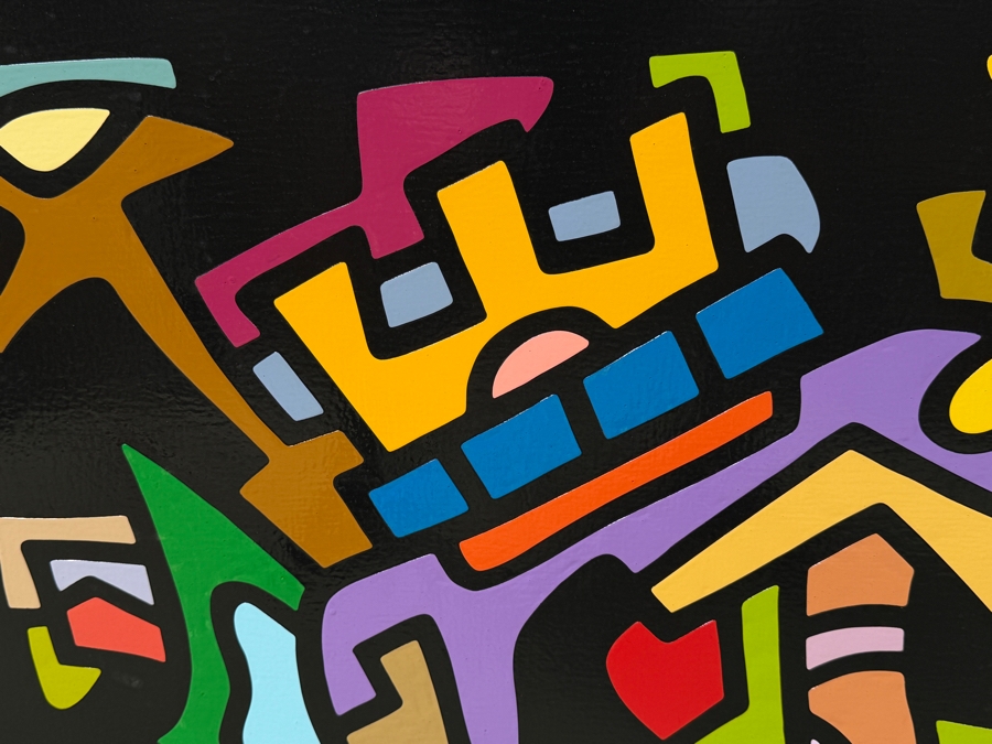 Santos Orellana (B. 1974, American) Original Acrylic Painting On Plywood Signed Verso 'The Art Of Santos' Urban Pop Artwork 30' X 24' With Substantial Hand Painted Wooden Frame SO-JUL2020-043 Estimate $1,000-$1,400 [Photo 4]
