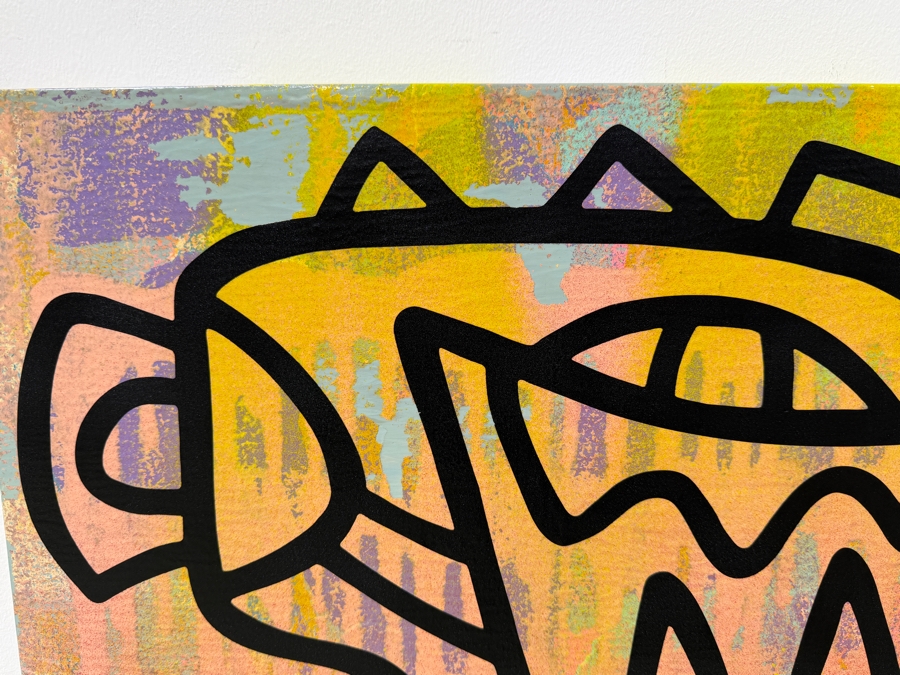 Santos Orellana (B. 1974, American) Original Acrylic Painting On Plywood Signed Verso 'The Art Of Santos' Urban Pop Artwork 30' X 24' With Solid Hand Painted Wooden Frame SO-APR2020-038 Estimate $1,000-$1,400 [Photo 3]