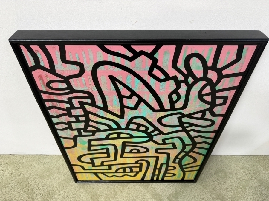 Santos Orellana (B. 1974, American) Original Acrylic Painting On Plywood Signed Verso 'The Art Of Santos' Urban Pop Artwork 24' X 30' With Substantial Hand Painted Wooden Frame SO-JUL2020-062 Estimate $1,000-$1,400 [Photo 3]