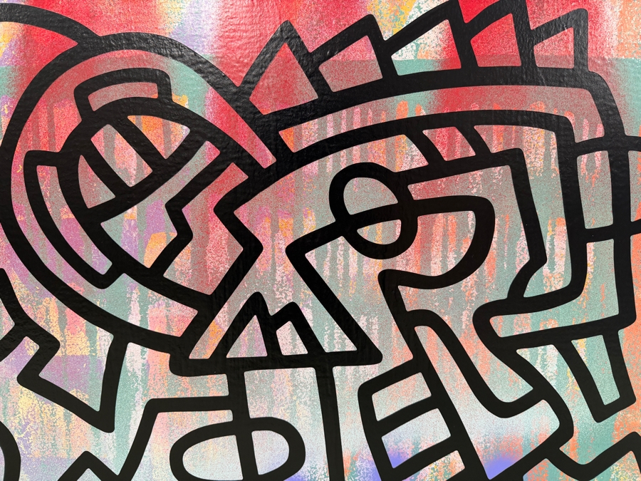 Santos Orellana (B. 1974, American) Original Acrylic Painting On Plywood Signed Verso 'The Art Of Santos' Urban Pop Artwork 30' X 24' With Solid Hand Painted Wooden Frame SO-APR2020-034 Estimate $1,000-$1,400 [Photo 3]