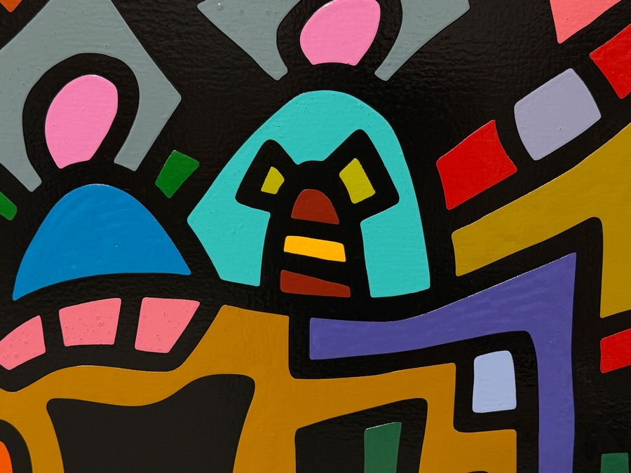 Santos Orellana (B. 1974, American) Original Acrylic Painting On Plywood Signed Verso 'The Art Of Santos' Urban Pop Artwork 30' X 24' With Substantial Hand Painted Wooden Frame SO-JUL2020-051 Estimate $1,000-$1,400 [Photo 3]