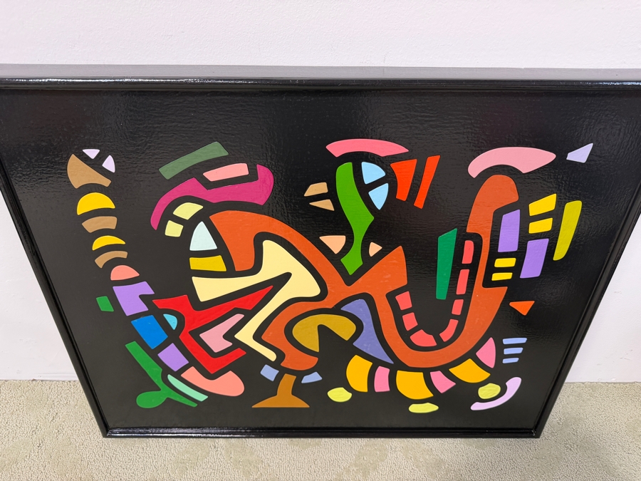 Santos Orellana (B. 1974, American) Original Acrylic Painting On Plywood Signed Verso 'The Art Of Santos' Urban Pop Artwork 30' X 24' With Substantial Hand Painted Wooden Frame SO-JUL2020-050 Estimate $1,000-$1,400 [Photo 5]