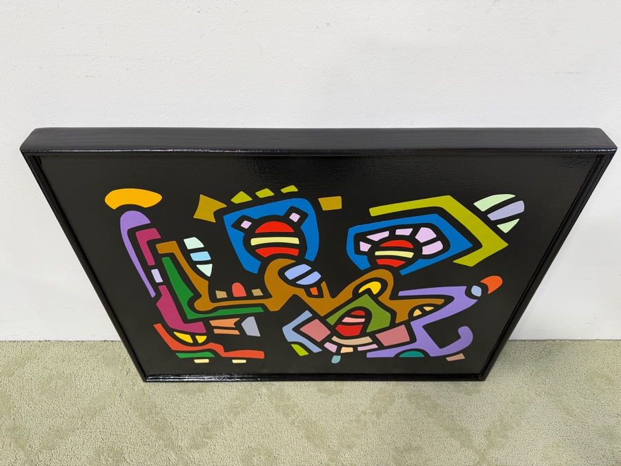 Santos Orellana (B. 1974, American) Original Acrylic Painting On Plywood Signed Verso 'The Art Of Santos' Urban Pop Artwork 30' X 24' With Substantial Hand Painted Wooden Frame SO-JUL2020-049 Estimate $1,000-$1,400 [Photo 4]