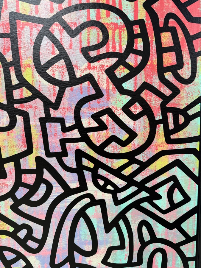 Santos Orellana (B. 1974, American) Original Acrylic Painting On Plywood Signed Verso 'The Art Of Santos' Urban Pop Artwork 24' X 30' With Substantial Hand Painted Wooden Frame SO-JUL2020-058 Estimate $1,000-$1,400 [Photo 2]