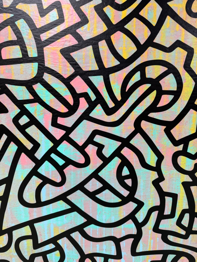 Santos Orellana (B. 1974, American) Original Acrylic Painting On Plywood Signed Verso 'The Art Of Santos' Urban Pop Artwork 24' X 30' With Substantial Hand Painted Wooden Frame SO-JUL2020-060 Estimate $1,000-$1,400 [Photo 3]