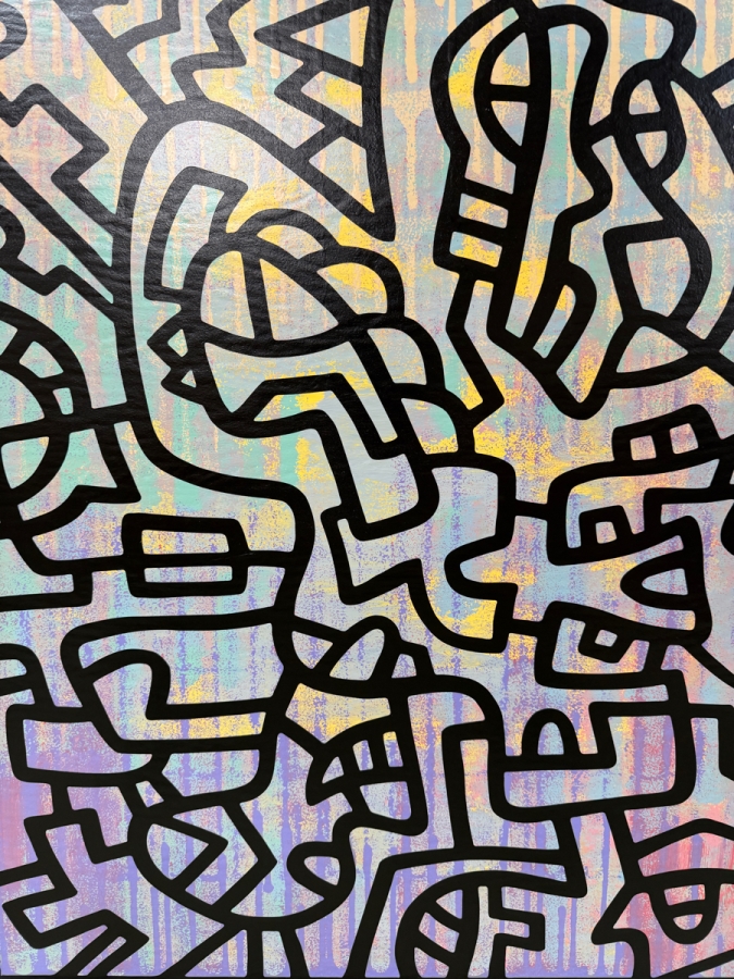 Santos Orellana (B. 1974, American) Original Acrylic Painting On Plywood Signed Verso 'The Art Of Santos' Urban Pop Artwork 24' X 30' With Substantial Hand Painted Wooden Frame SO-JUL2020-061 Estimate $1,000-$1,400 [Photo 2]