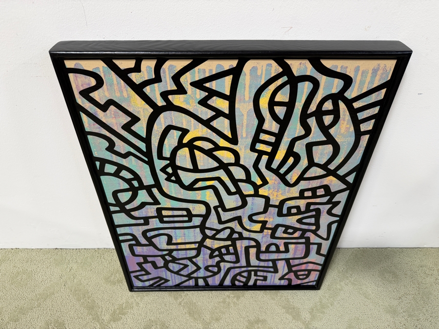 Santos Orellana (B. 1974, American) Original Acrylic Painting On Plywood Signed Verso 'The Art Of Santos' Urban Pop Artwork 24' X 30' With Substantial Hand Painted Wooden Frame SO-JUL2020-061 Estimate $1,000-$1,400 [Photo 4]