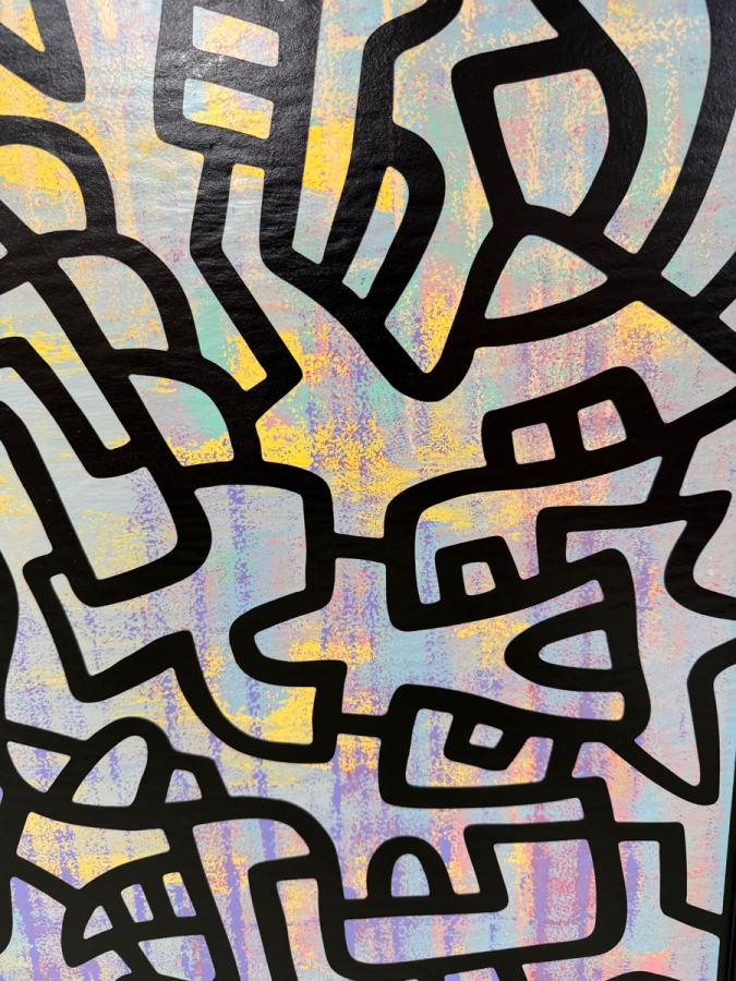 Santos Orellana (B. 1974, American) Original Acrylic Painting On Plywood Signed Verso 'The Art Of Santos' Urban Pop Artwork 24' X 30' With Substantial Hand Painted Wooden Frame SO-JUL2020-061 Estimate $1,000-$1,400 [Photo 3]