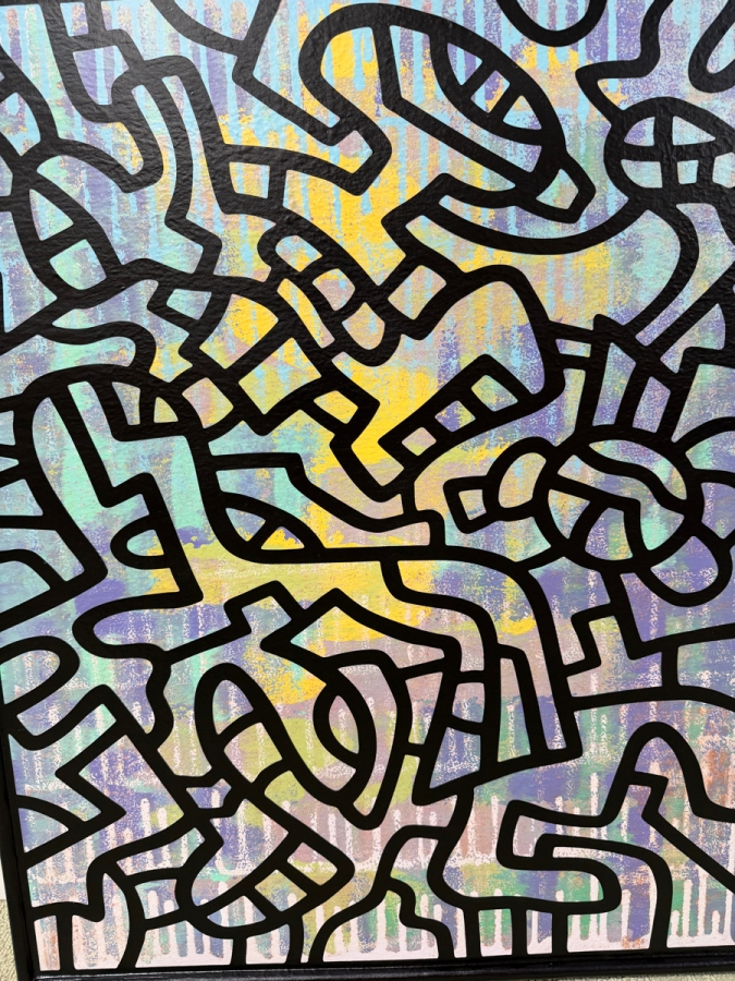 Santos Orellana (B. 1974, American) Original Acrylic Painting On Plywood Signed Verso 'The Art Of Santos' Urban Pop Artwork 24' X 30' With Substantial Hand Painted Wooden Frame SO-JUL2020-057 Estimate $1,000-$1,400 [Photo 2]