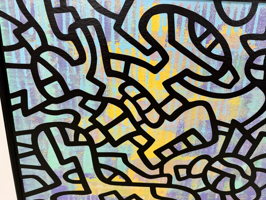 Santos Orellana (B. 1974, American) Original Acrylic Painting On Plywood Signed Verso 'The Art Of Santos' Urban Pop Artwork 24' X 30' With Substantial Hand Painted Wooden Frame SO-JUL2020-057 Estimate $1,000-$1,400 [Photo 3]