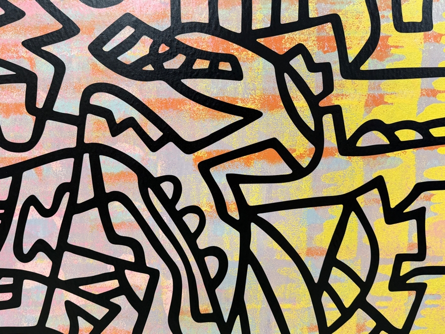 Santos Orellana (B. 1974, American) Original Acrylic Painting On Plywood Signed Verso 'The Art Of Santos' Urban Pop Artwork 30' X 24' With Substantial Hand Painted Wooden Frame SO-JUL2020-067 Estimate $1,000-$1,400 [Photo 3]