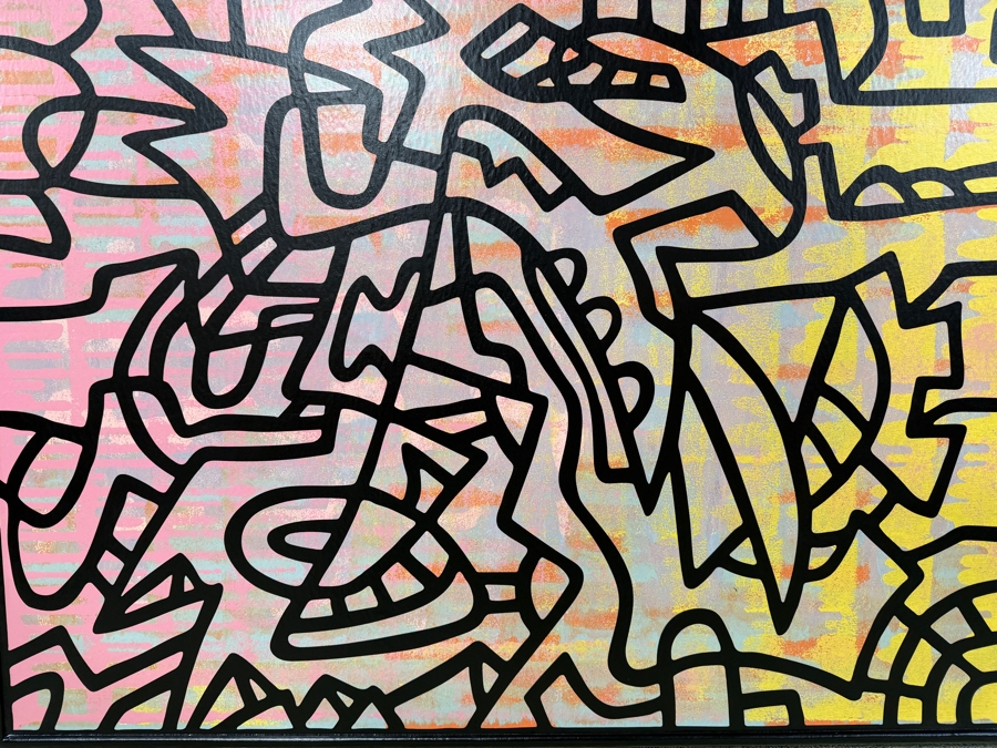Santos Orellana (B. 1974, American) Original Acrylic Painting On Plywood Signed Verso 'The Art Of Santos' Urban Pop Artwork 30' X 24' With Substantial Hand Painted Wooden Frame SO-JUL2020-067 Estimate $1,000-$1,400 [Photo 2]