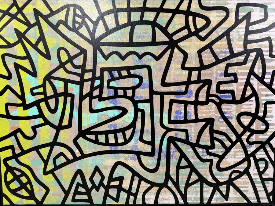 Santos Orellana (B. 1974, American) Original Acrylic Painting On Plywood Signed Verso 'The Art Of Santos' Urban Pop Artwork 30' X 24' With Substantial Hand Painted Wooden Frame SO-JUL2020-070 Estimate $1,000-$1,400 [Photo 2]