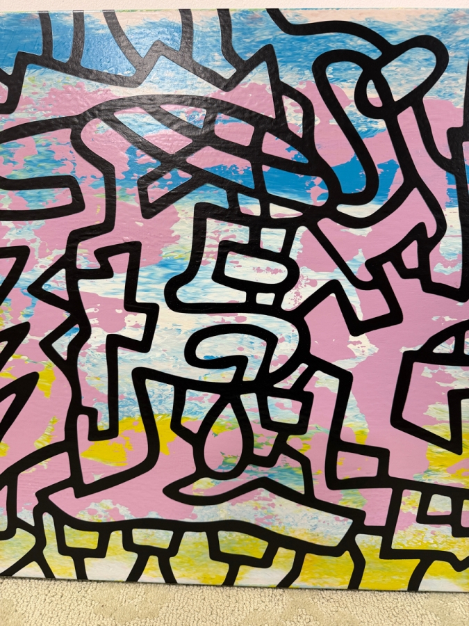 Santos Orellana (B. 1974, American) Original Acrylic Painting On Plywood Signed Verso 'The Art Of Santos' Urban Pop Artwork 30' X 24' With Solid Hand Painted Wooden Frame SO-JAN2020-012 Estimate $1,000-$1,400 [Photo 3]