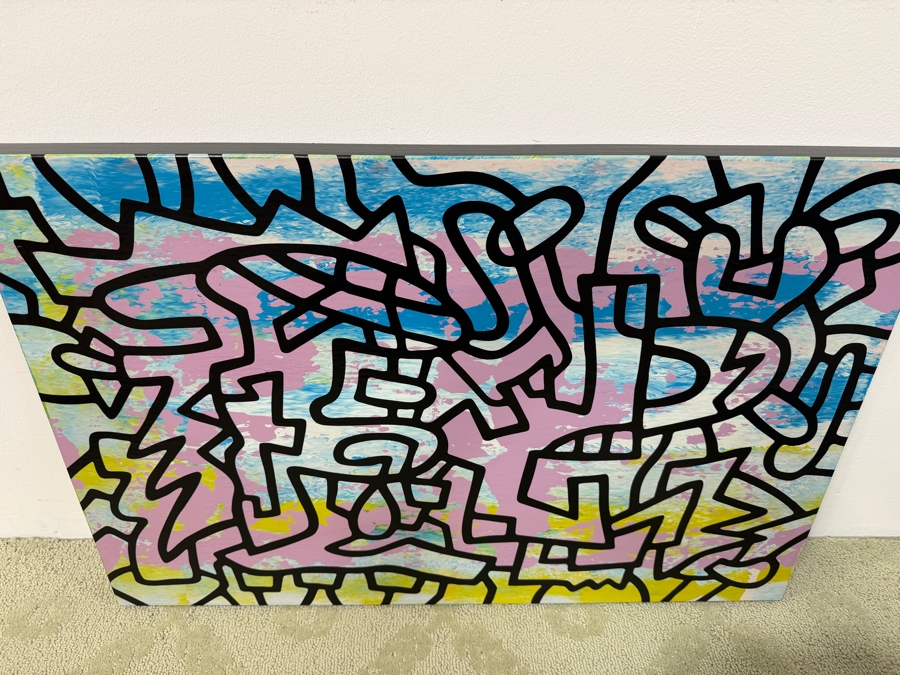 Santos Orellana (B. 1974, American) Original Acrylic Painting On Plywood Signed Verso 'The Art Of Santos' Urban Pop Artwork 30' X 24' With Solid Hand Painted Wooden Frame SO-JAN2020-012 Estimate $1,000-$1,400 [Photo 4]