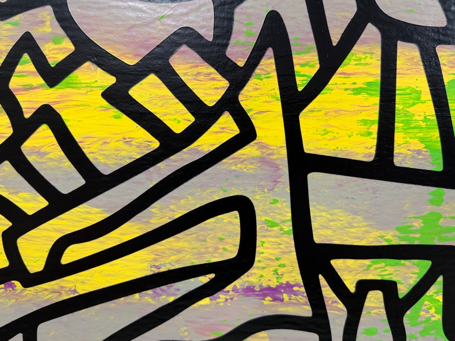 Santos Orellana (B. 1974, American) Original Acrylic Painting On Plywood Signed Verso 'The Art Of Santos' Urban Pop Artwork 30' X 24' With Solid Hand Painted Wooden Frame SO-JAN2020-013 Estimate $1,000-$1,400 [Photo 3]