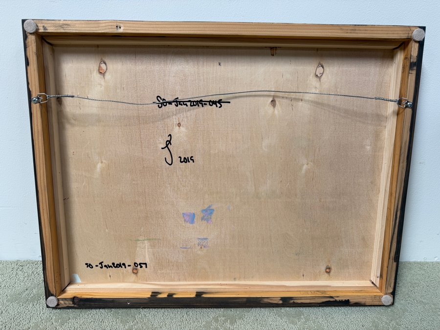 Santos Orellana (B. 1974, American) Original Acrylic Painting On Plywood Signed Verso 'The Art Of Santos' Urban Pop Artwork 26' X 20' With Substantial Hand Painted Wooden Frame SO-JAN2019-057 Estimate $800-$1,000 [Photo 5]