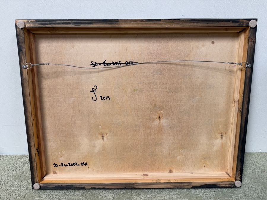 Santos Orellana (B. 1974, American) Original Acrylic Painting On Plywood Signed Verso 'The Art Of Santos' Urban Pop Artwork 26' X 20' With Substantial Hand Painted Wooden Frame SO-JAN2019-041 Estimate $800-$1,000 [Photo 5]