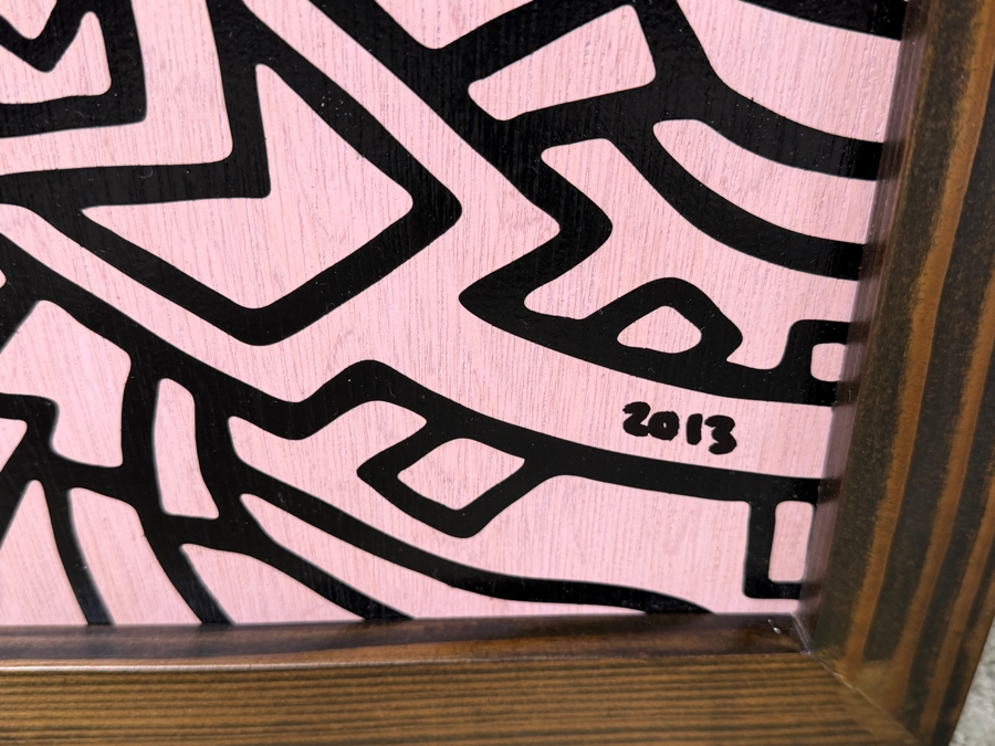 Santos Orellana (B. 1974, American) Original Acrylic Painting On Plywood Signed Bottom Left 'The Art Of Santos' Urban Pop Artwork 26' X 20' With Substantial Hand Painted Wooden Frame 2013 Estimate $800-$1,000 [Photo 5]