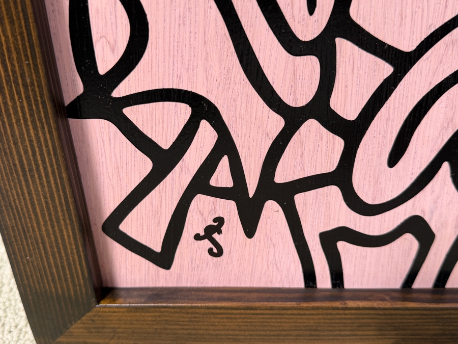 Santos Orellana (B. 1974, American) Original Acrylic Painting On Plywood Signed Bottom Left 'The Art Of Santos' Urban Pop Artwork 26' X 20' With Substantial Hand Painted Wooden Frame 2013 Estimate $800-$1,000 [Photo 4]