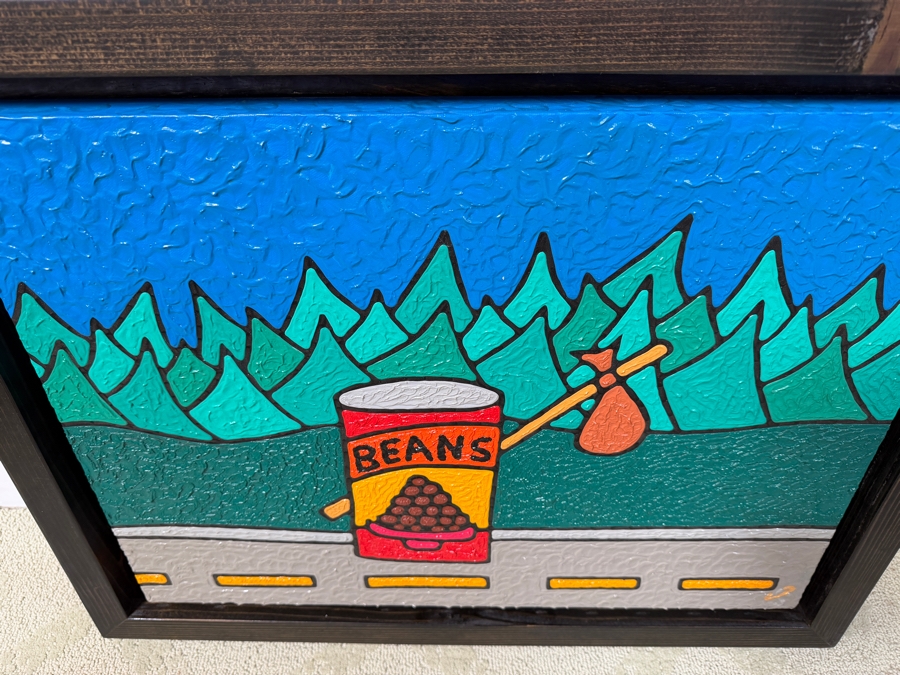 Santos Orellana (B. 1974, American) Original Acrylic Painting On Canvas Signed Bottom Right 'The Art Of Santos' Urban Pop Artwork 24' X 18' With Substantial Hand Painted Wooden Frame 28.5' X 22.5' Estimate $650-$850 [Photo 4]