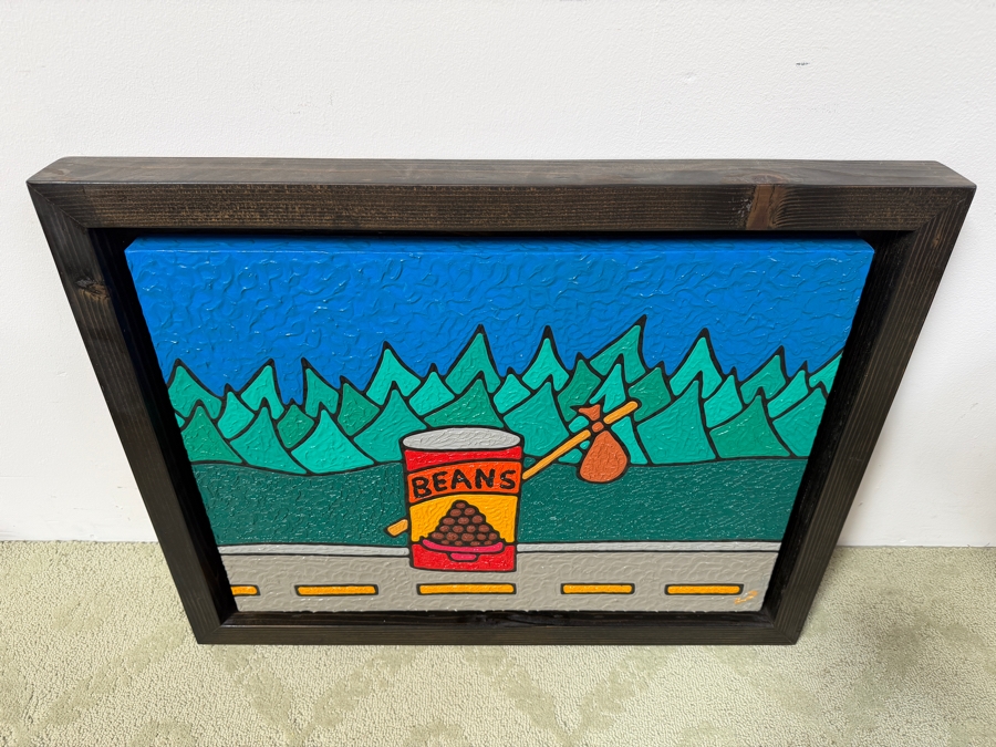 Santos Orellana (B. 1974, American) Original Acrylic Painting On Canvas Signed Bottom Right 'The Art Of Santos' Urban Pop Artwork 24' X 18' With Substantial Hand Painted Wooden Frame 28.5' X 22.5' Estimate $650-$850 [Photo 5]