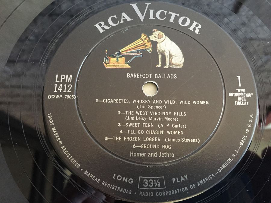 Homer And Jethro ‎- Barefoot Ballads - RCA Victor ‎- LPM-1412