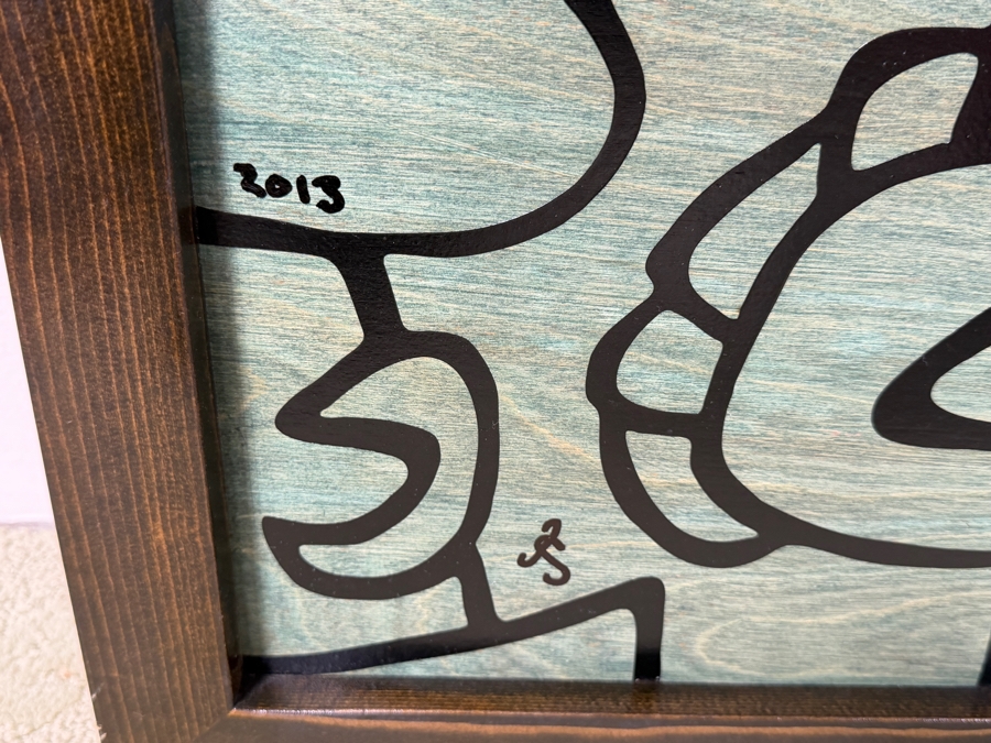 Santos Orellana (B. 1974, American) Original Acrylic Painting On Plywood Signed Bottom Left 'The Art Of Santos' Urban Pop Artwork 22.5' X 18.5' 2013 1/25 In Series With Substantial Hand Painted Wooden Frame Estimate $600-$800 [Photo 3]