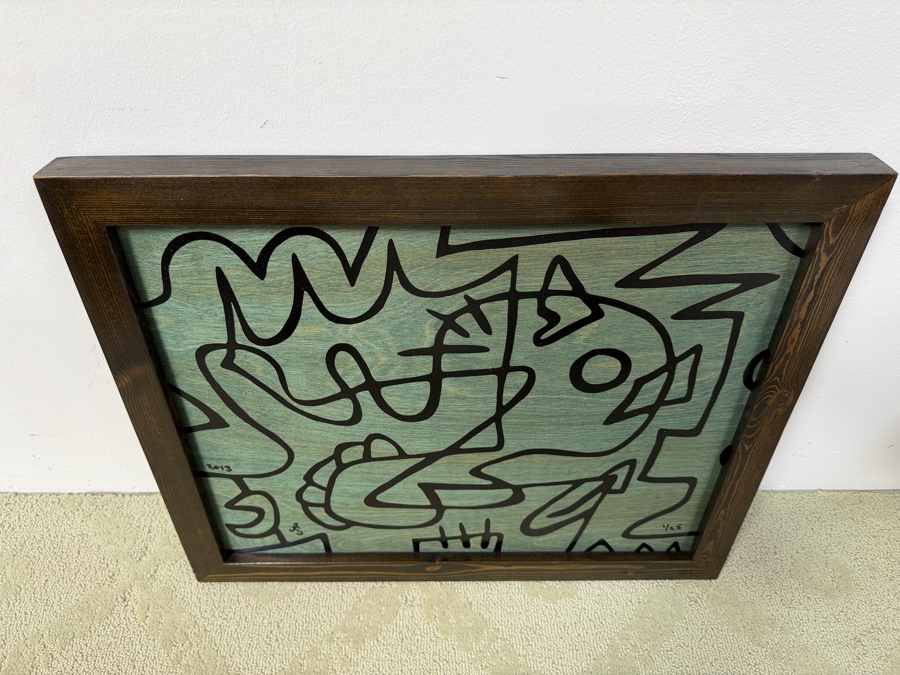 Santos Orellana (B. 1974, American) Original Acrylic Painting On Plywood Signed Bottom Left 'The Art Of Santos' Urban Pop Artwork 22.5' X 18.5' 2013 1/25 In Series With Substantial Hand Painted Wooden Frame Estimate $600-$800 [Photo 4]