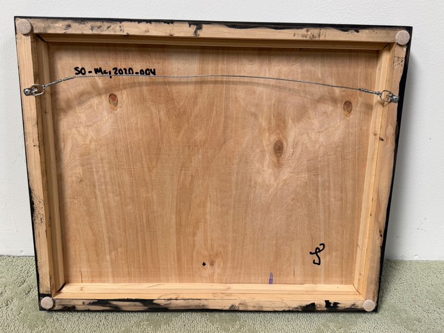 Santos Orellana (B. 1974, American) Original Acrylic Painting On Plywood Signed Verso 'The Art Of Santos' Urban Pop Artwork 22' X 18' With Substantial Hand Painted Wooden Frame SO-MAY2020-004 Estimate $600-$800 [Photo 4]