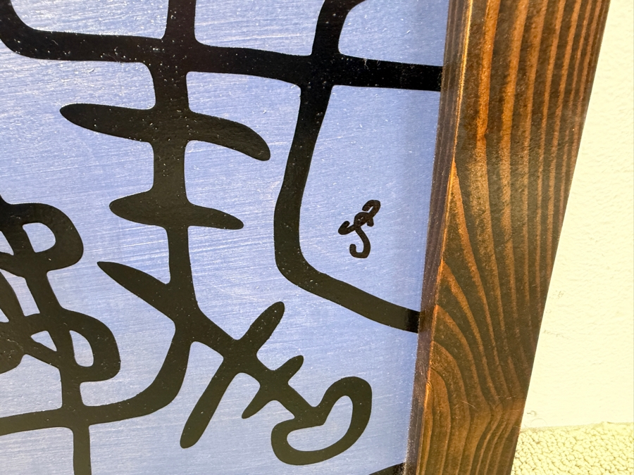 Santos Orellana (B. 1974, American) Original Acrylic Painting On Plywood Signed Bottom Right 'The Art Of Santos' Urban Pop Artwork 2013 22' X 18' With Substantial Hand Painted Wooden Frame 1/25 In Series Estimate $600-$800 [Photo 2]