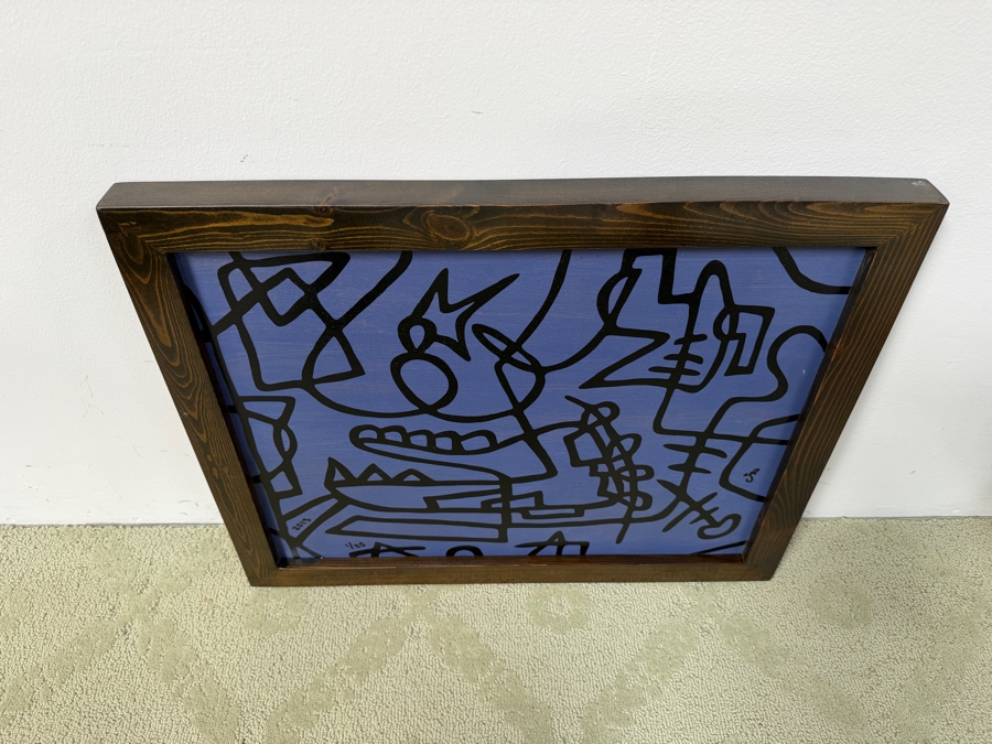 Santos Orellana (B. 1974, American) Original Acrylic Painting On Plywood Signed Bottom Right 'The Art Of Santos' Urban Pop Artwork 2013 22' X 18' With Substantial Hand Painted Wooden Frame 1/25 In Series Estimate $600-$800 [Photo 4]