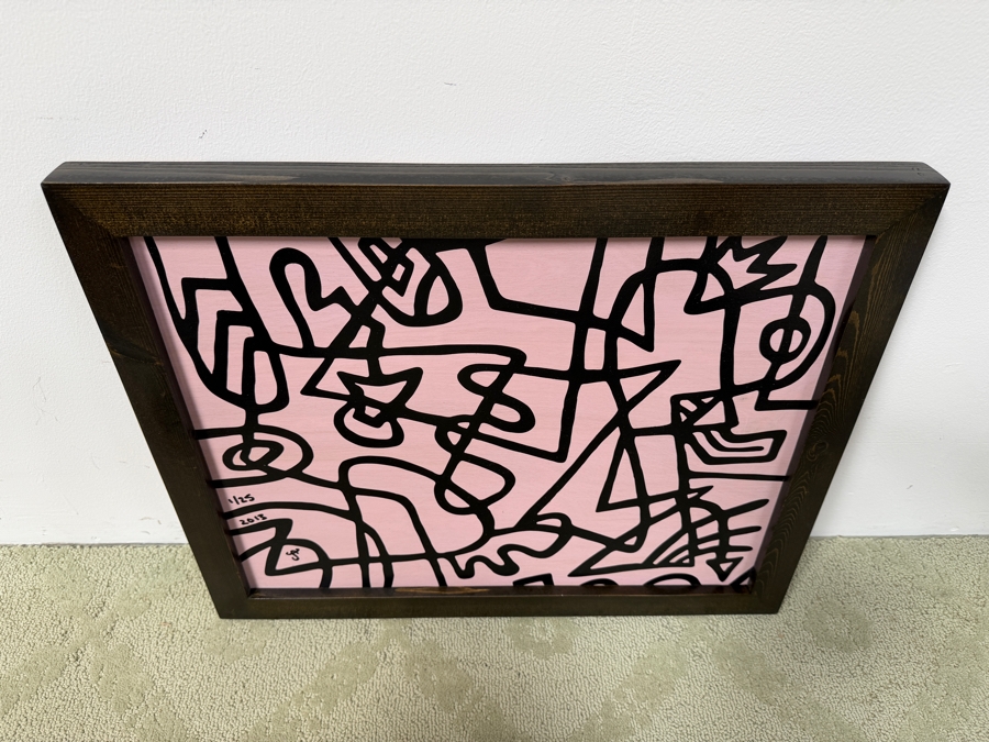 Santos Orellana (B. 1974, American) Original Acrylic Painting On Plywood Signed Bottom Left 'The Art Of Santos' Urban Pop Artwork 2013 22' X 18' With Substantial Hand Painted Wooden Frame 1/25 In Series Estimate $600-$800 [Photo 4]