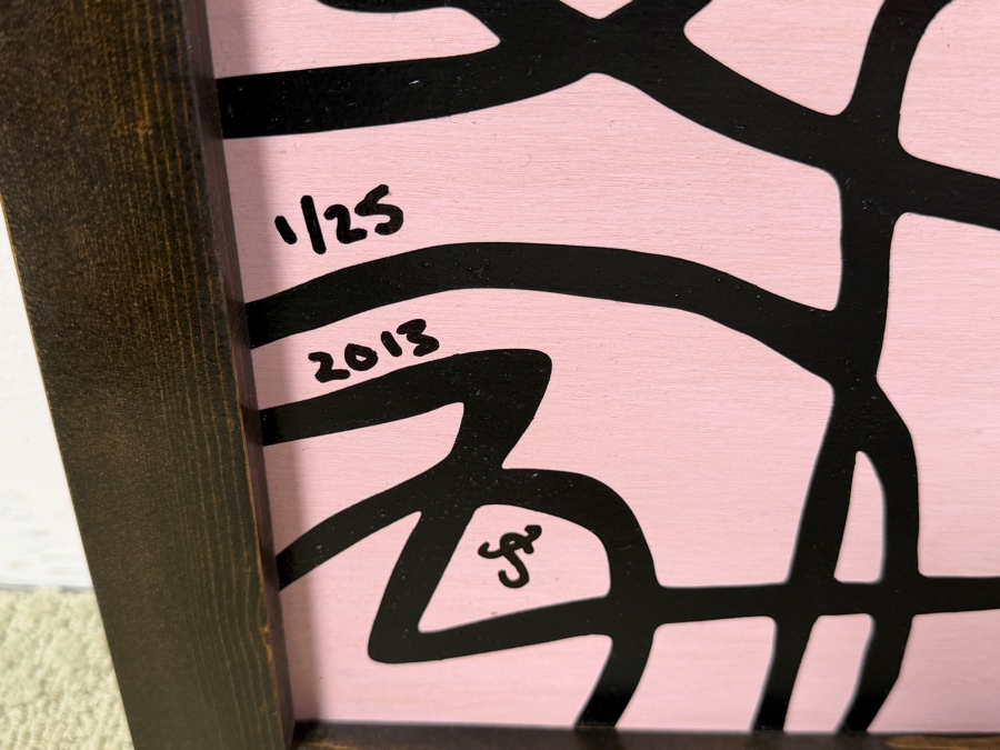 Santos Orellana (B. 1974, American) Original Acrylic Painting On Plywood Signed Bottom Left 'The Art Of Santos' Urban Pop Artwork 2013 22' X 18' With Substantial Hand Painted Wooden Frame 1/25 In Series Estimate $600-$800 [Photo 3]