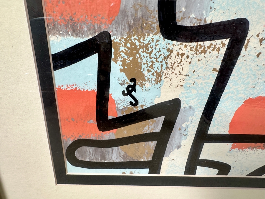 Santos Orellana (B. 1974, American) Original Acrylic Painting On Paper Signed Bottom Left 'The Art Of Santos' Urban Pop Artwork 33' X 25.5' Framed In Glass With Substantial Hand Painted Wooden Frame 42' x 34' Estimate $1,250-$1,700 [Photo 4]