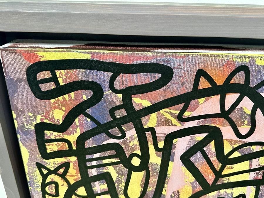 Santos Orellana (B. 1974, American) Original Acrylic Painting On Canvas Signed Bottom Left 'The Art Of Santos' Urban Pop Artwork 36' X 24' With Substantial Hand Painted Wooden Frame 40.5 X 28.5' Estimate $1,300-$1,700 [Photo 4]