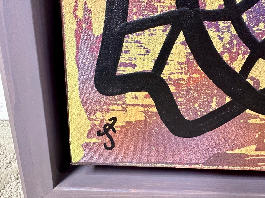 Santos Orellana (B. 1974, American) Original Acrylic Painting On Canvas Signed Bottom Left 'The Art Of Santos' Urban Pop Artwork 36' X 24' With Substantial Hand Painted Wooden Frame 40.5 X 28.5' Estimate $1,300-$1,700 [Photo 5]