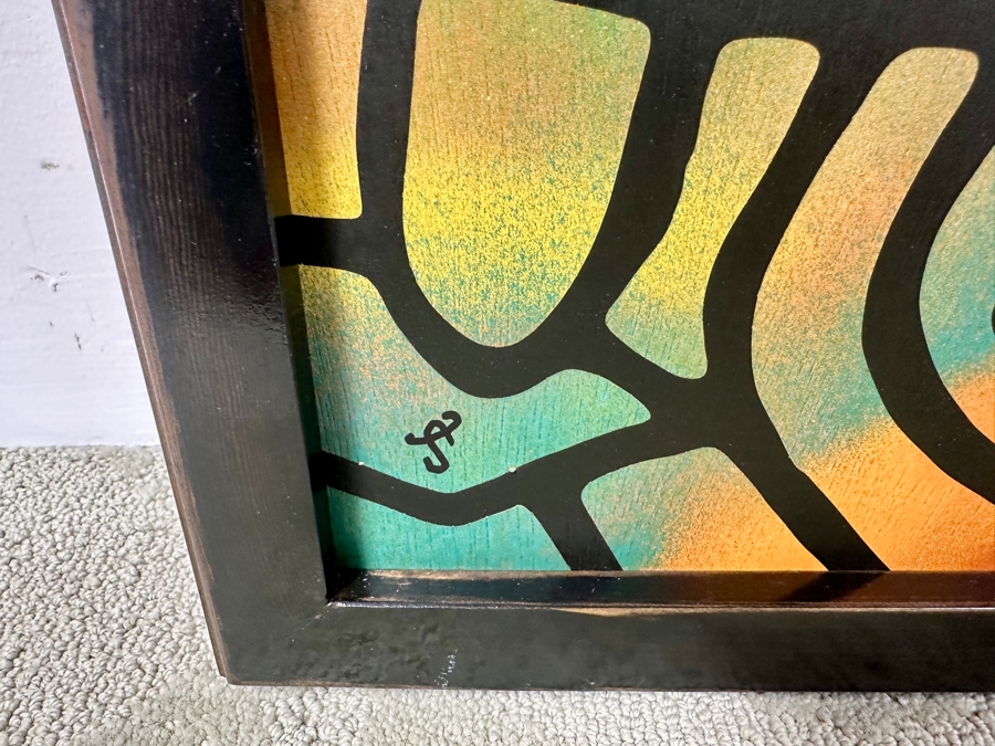 Santos Orellana (B. 1974, American) Original Acrylic Painting On Plywood Signed Bottom Left 'The Art Of Santos' Urban Pop Artwork 26' X 32' With Substantial Hand Painted Wooden Frame Estimate $1,250-$1,600 [Photo 5]