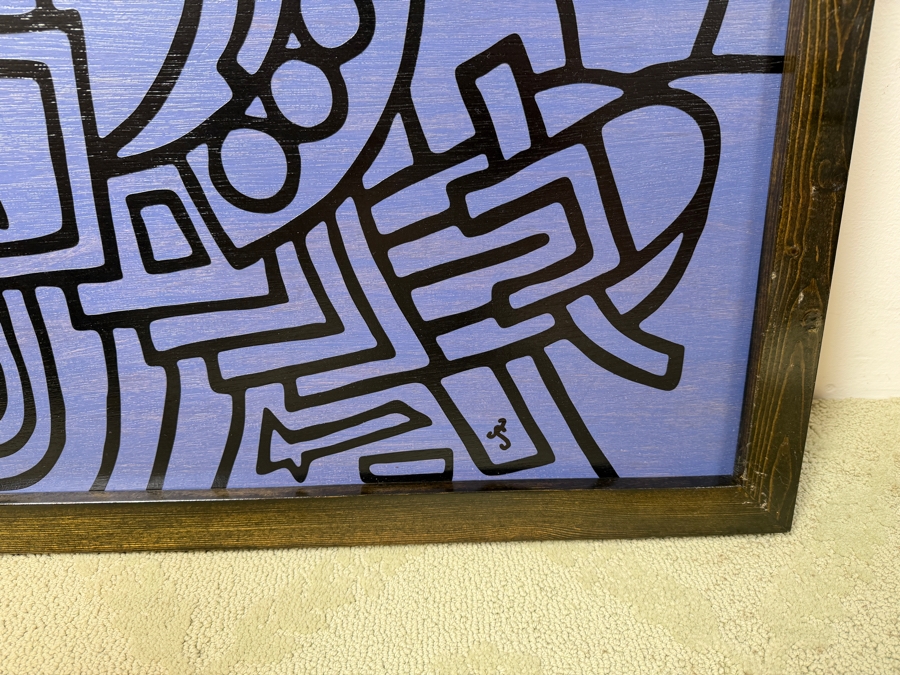 Santos Orellana (B. 1974, American) Original Acrylic Painting On Plywood Signed Bottom Right 'The Art Of Santos' Urban Pop Artwork 32' X 26' With Substantial Hand Painted Wooden Frame Estimate $1,250-$1,600 [Photo 6]