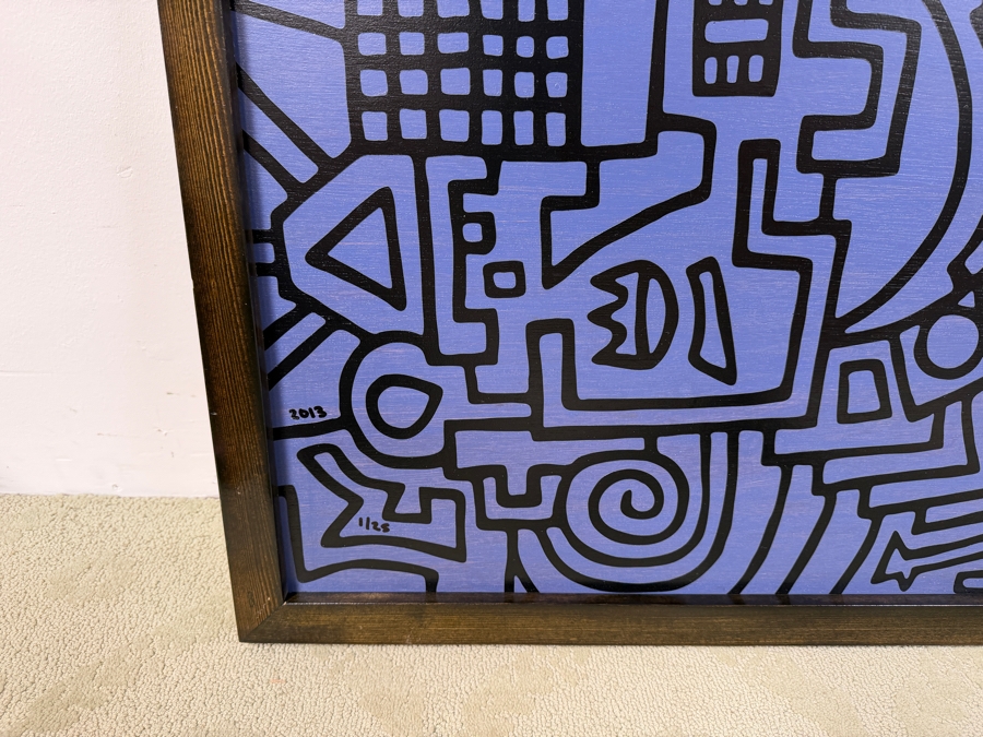 Santos Orellana (B. 1974, American) Original Acrylic Painting On Plywood Signed Bottom Right 'The Art Of Santos' Urban Pop Artwork 32' X 26' With Substantial Hand Painted Wooden Frame Estimate $1,250-$1,600 [Photo 5]