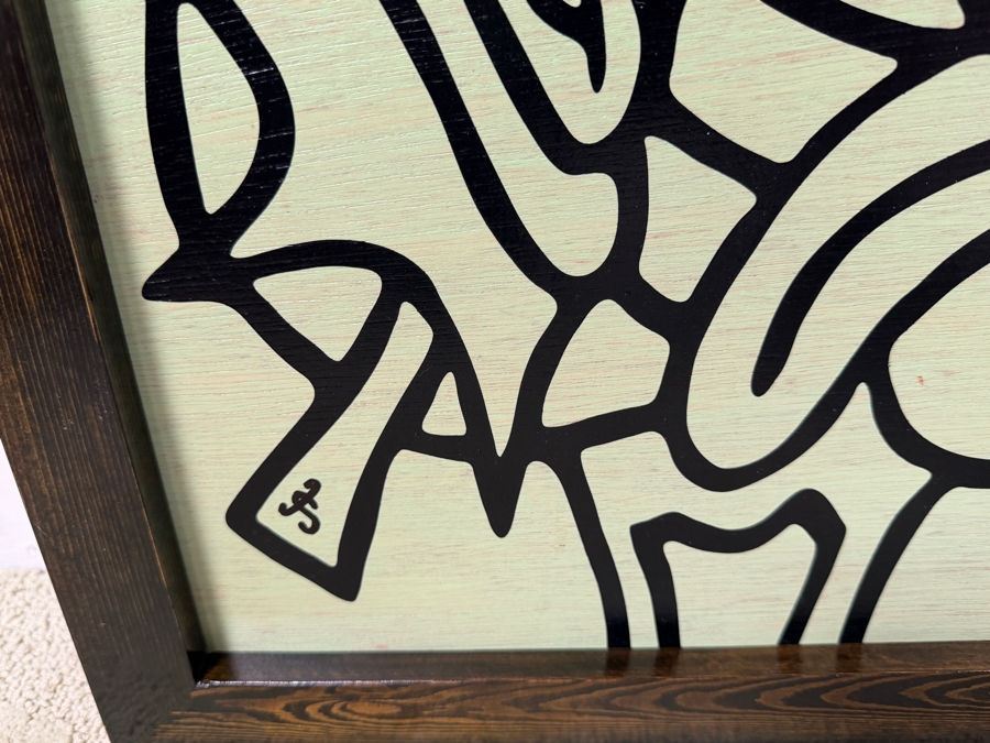 Santos Orellana (B. 1974, American) Original Acrylic Painting On Plywood Signed Bottom Left 'The Art Of Santos' Urban Pop Artwork 2013 32' X 26' With Substantial Hand Painted Wooden Frame 1/25 In Series Estimate $1,250-$1,600 [Photo 3]