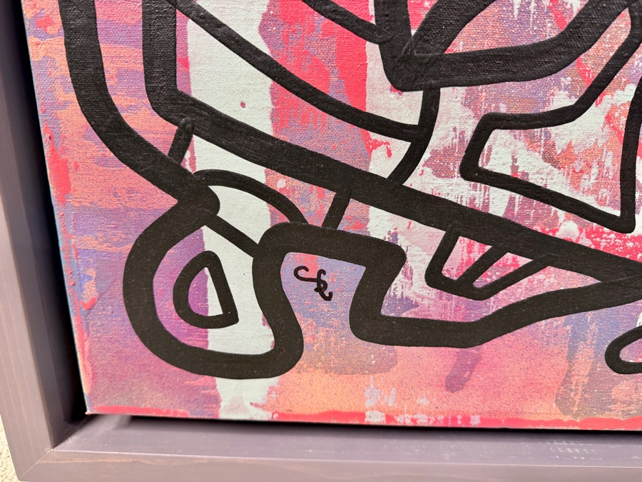 Santos Orellana (B. 1974, American) Original Acrylic Painting On Canvas Signed Bottom Left 'The Art Of Santos' Urban Pop Artwork 24' X 30' With Substantial Hand Painted Wooden Frame 28.5' X 35' Estimate $1,000-$1,400 [Photo 6]