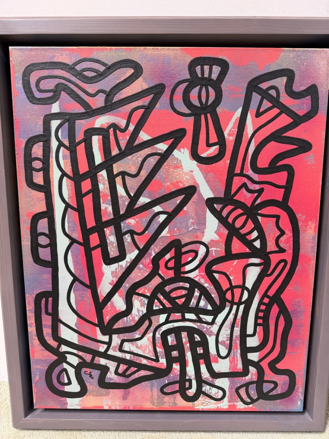 Santos Orellana (B. 1974, American) Original Acrylic Painting On Canvas Signed Bottom Left 'The Art Of Santos' Urban Pop Artwork 24' X 30' With Substantial Hand Painted Wooden Frame 28.5' X 35' Estimate $1,000-$1,400 [Photo 3]