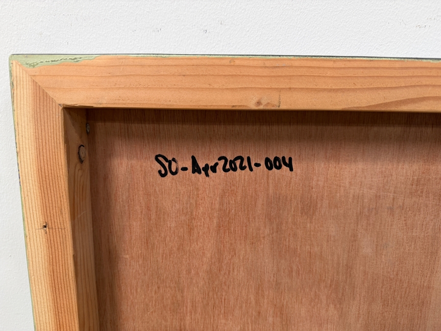 Santos Orellana (B. 1974, American) Original Acrylic Painting On Plywood Signed Verso 'The Art Of Santos' Urban Pop Artwork 36' X 24' With Substantial Hand Painted Wooden Frame SO-APR2021-004 Estimate $1,300-$1,700 [Photo 5]