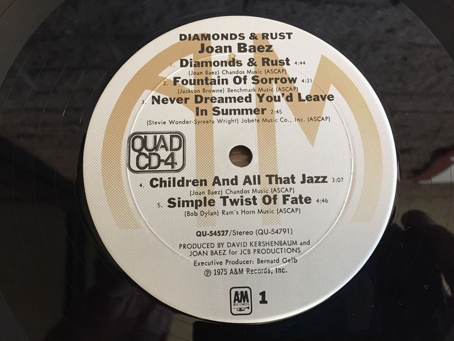 Joan Baez ‎- Diamonds & Rust - A&M Records ‎- QU-54527 - Quadraphonic - CD-4 [Photo 4]