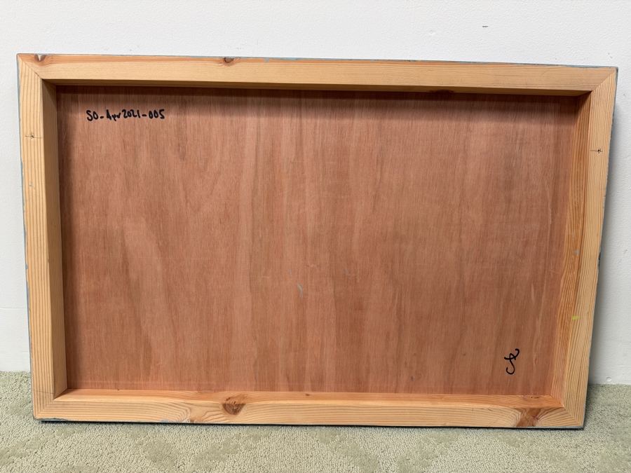 Santos Orellana (B. 1974, American) Original Acrylic Painting On Plywood Signed Verso 'The Art Of Santos' Urban Pop Artwork 36' X 24' With Substantial Hand Painted Wooden Frame SO-APR2021-005 Estimate $1,300-$1,700 [Photo 5]
