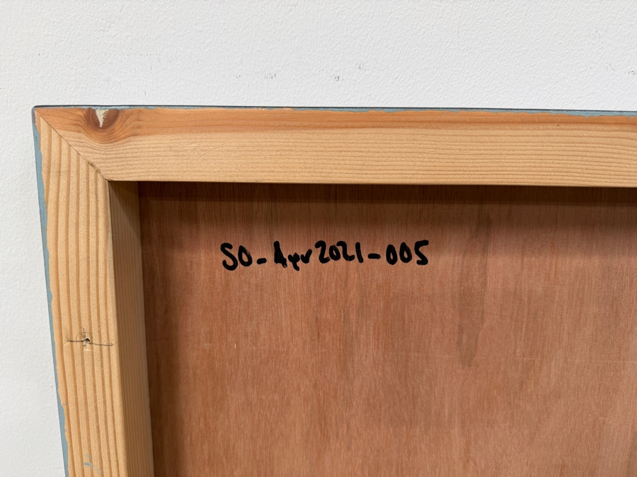Santos Orellana (B. 1974, American) Original Acrylic Painting On Plywood Signed Verso 'The Art Of Santos' Urban Pop Artwork 36' X 24' With Substantial Hand Painted Wooden Frame SO-APR2021-005 Estimate $1,300-$1,700 [Photo 6]